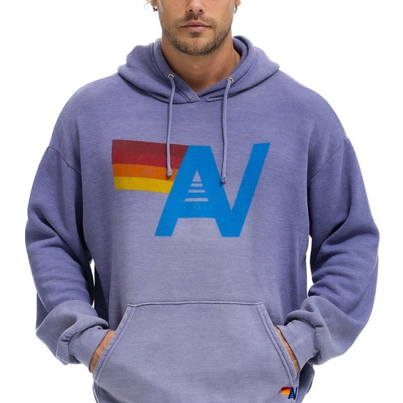 Aviator Nation Unisex VINTAGE LOGO RELAXED PULLOVER HOODIE - FADED GRAPE | NEW💜 - Picture 3 of 16
